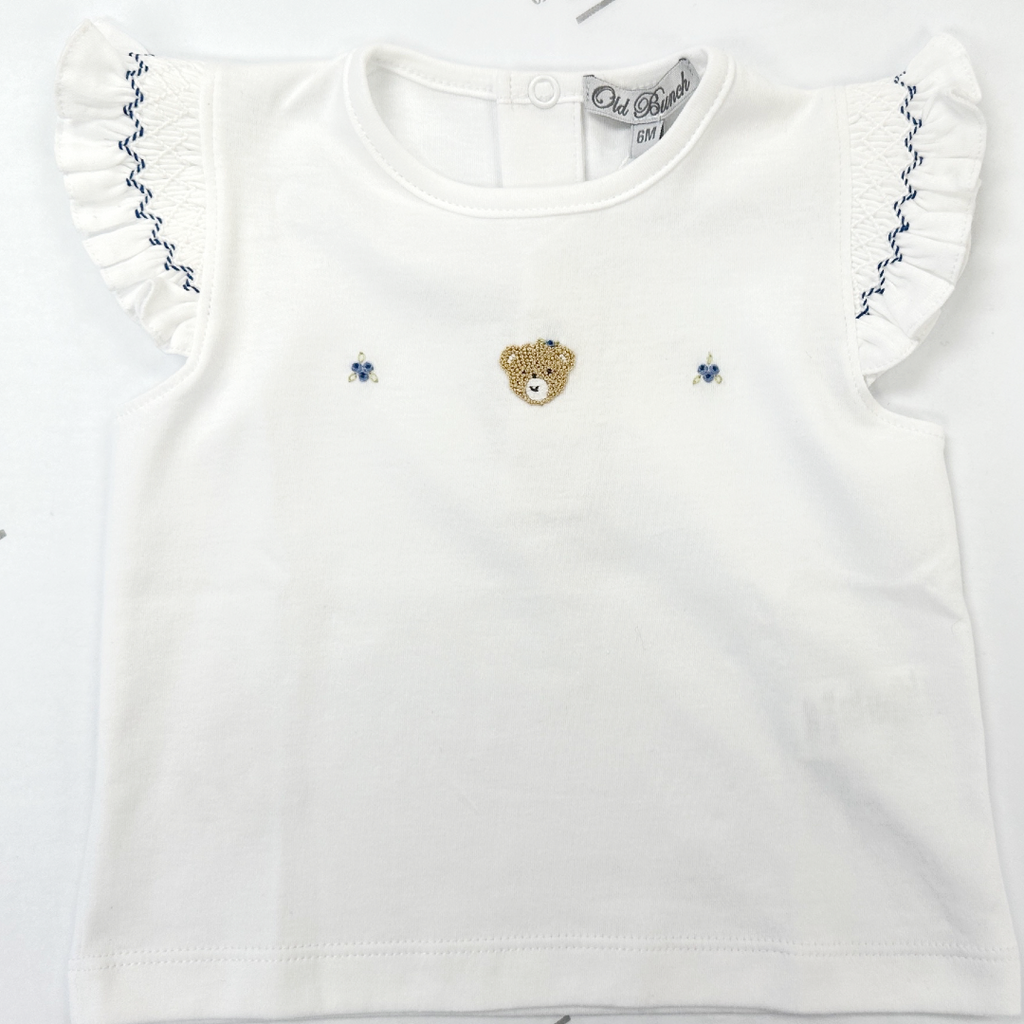 Lavender Set T-Shirt and Bloomer Bear Stripes Navy 4008012