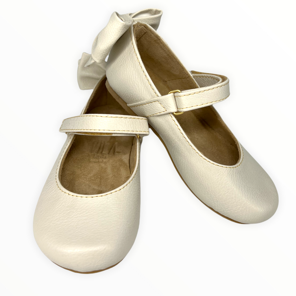 Antique White White Bow Sandal Shoes